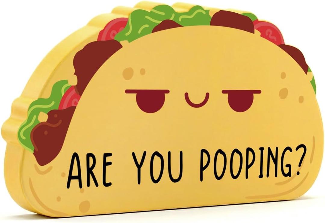 2 x Funny Bathroom Sign Christmas Bathroom Decor Are You Pooping Signs Desk Accessories Decorations Indoor for Toilet Bathroom Shelves 5 X 3 Inch