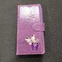 UEEBAI Wallet Case for Samsung Galaxy S24/S25 5G, Glitter PU Leather Phone Case Card Slots Kickstand Case Magnetic Closure Bling Flip Case Shockproof Hand Strap Flip Cover - Glitter Purple