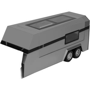 Truck Toy for Kids, Alloy Toy Pickup Truck Diecast Model Car with Traile RV&Motorcycle, Pull Back Toy Car with Sound/Light, Gifts for Boys Girls Aged 6 7 8 9 (Grey)