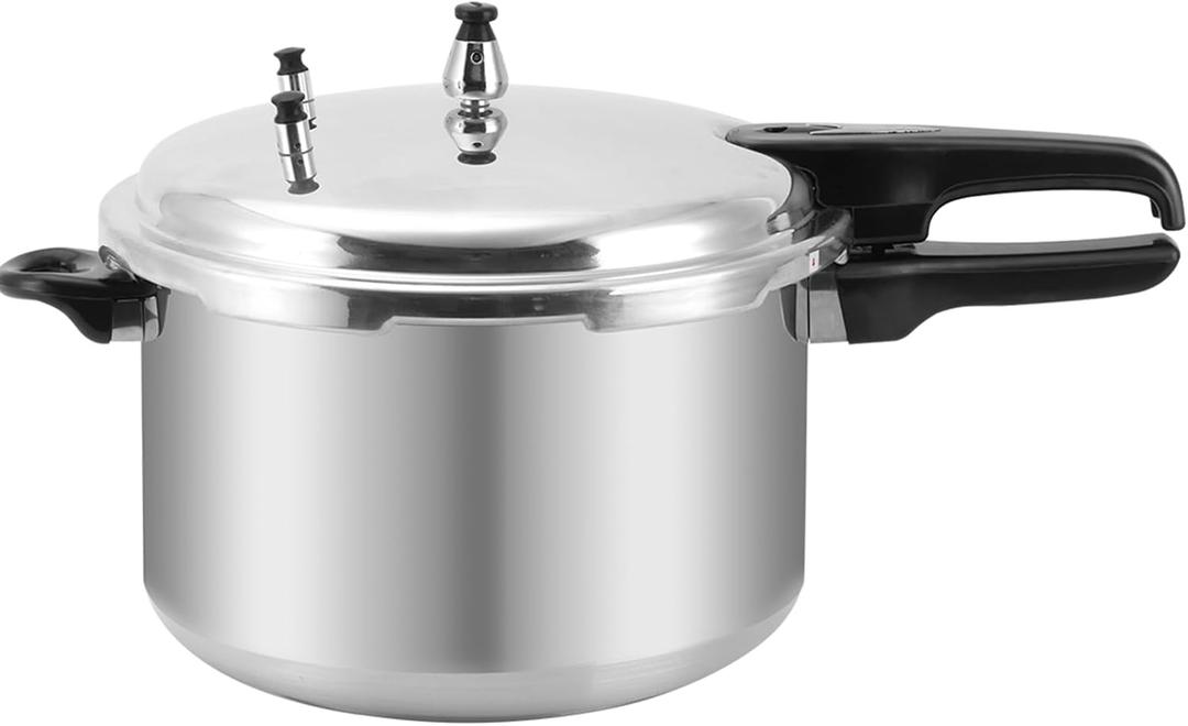 BreeRainz 12 Quart Pressure Cooker, Aluminum Pressure Canner w/Cooking Rack for Steaming, Canning and Stewing, Silver