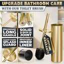 Gold Toilet Brush and Holder Set - Brushed Stainless Steel Gold Toilet Bowl Brush and Holder with Replaceable Head, Removable Inner Bowl, and Splash Protection - Dense Bristles for Thorough Cleaning