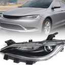 Huray Halogen Headlight for Chrysler 200 2015-2017 w/LED DRL Black Bezel LH
Projector Headlamp OE Style Replacement for CH2502292 68284786AA Left Driver Side