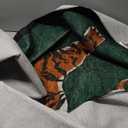 Seavish Tiger Rug 5x7 Area Rugs for Living Room Low Pile Thin Animal Print Green Rugs for Bedroom Aesthetic Washable Accent Rugs for Entryway Soft Floor Carpet for Dorm Office Modern Room Decor