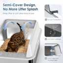 Stainless Steel Litter Box with Lid, Sifting Litter Box for Pine Pellets, 17.313.410.5 Enclosed Metal Litter Boxes for Small Cats & Kittens, High Sided Anti-Leakage, Easy Cleaning, Less Tracking