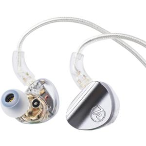 Linsoul 7HZ SONUS 1DD+1BA Dual Driver in Ear Monitor, HiFi in Ear Earphone IEM, with Detachable High-end Silver-Plated OCC Cable, Aluminum Back Cavity for Audiophile, Gaming Earbuds (Grey, 3.5mm)