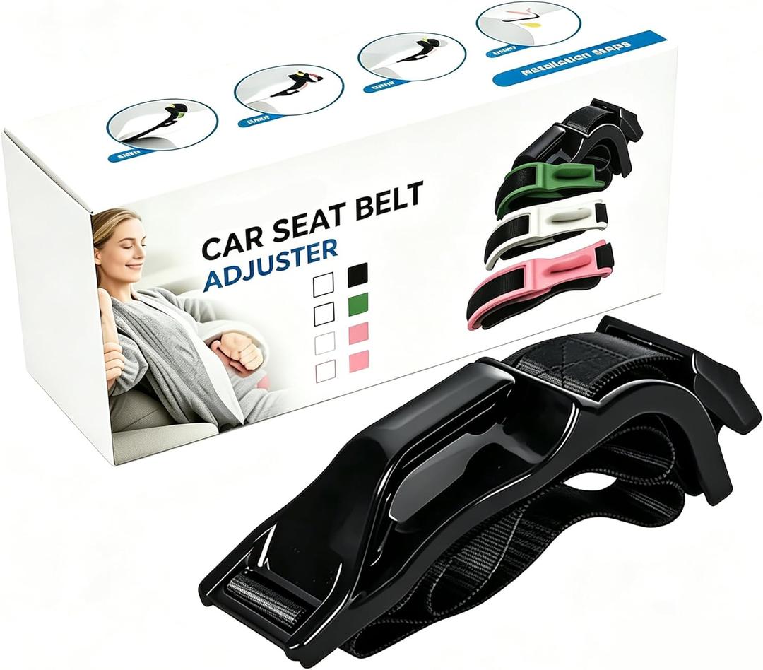 Pregnancy Seat Belt Cover for Women, Soft Seatbelt Shoulder Pad Cushion, Universal Car Seat Belt Pad, Breathable Anti-Slip Comfort Pad, Easy Install, Washable Car Accessory for Driving Travel – Black