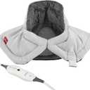 Sunbeam Contoured Heating Pad for Neck & Shoulder Pain Relief with Auto Shut Off Moist Heating Option 22 x 19 Grey