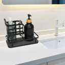 Kitchen Sink organizer with diatomite stone and High dish brush holder,2 Tier Large kitchen sink caddy organizer for Kitchen Sink Accessories & Countertop Organizer.