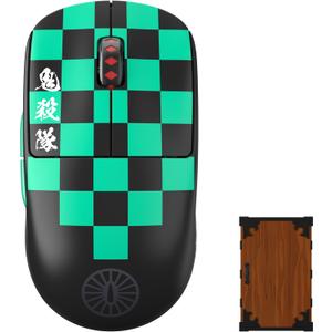 Pulsar Gaming Gears [Pulsar x Demon Slayer X2V2 Medium Wireless Gaming Mouse, 4K PC Mouse Mac Computer Mice, Optical Collectible Mouse, 26000 DPI, KAMADO TANJIRO (Superglide&4K dongle Included)