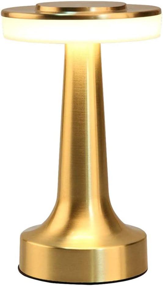 Portable LED Table Lamp with Touch Sensor, 3-Levels Brightness, Rechargeable Battery Up to 48 Hours Usage, Night Light for Kids Nursery, Nightstand Lamp, Bedside Lamp (Gold)