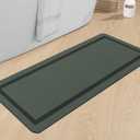 chakme Bathroom Mat Rugs Runner 47x17, Ultra Thin Magic Mat Bathroom Rug Non Slip Bath Rugs Quick Dry Absorbent Bath Mats for Bathroom Floor, (Dark Green, 47"x17")