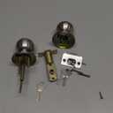 BESTTEN Keyed Entry Door Knob with Lock, Interior and Exterior Door Lock, Standard Ball, Satin Nickel