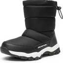 DREAM PAIRS Boys Girls Snow Boots Lightweight Slip Resistant Mid Calf Winter Shoes for Little/Big Kid (Black) US 6