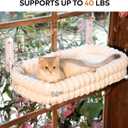 CHEERPALS Cat Window Perch for Indoor Cats Hammock for Window with Reversible Cushion, Foldable Cat Window Bed for Large Cats and Kittens(White, Medium)