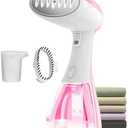 Small Handheld Steamer Iron for Clothes - 1350W Portable Clothes Steamer, Removes Wrinkle with Heat-Resistant & Strong Steam for Different Fabrics, Suit for Home/Office/Travel (Pink)