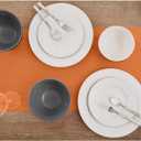 Solino Home Linen Pumpkin Hemstitch Table Runner 60 Inches - 100% Pure Linen Small Table Runner 14 x 60 Inch Ideal for Dresser and Coffee Tables - Classic Hemstitch