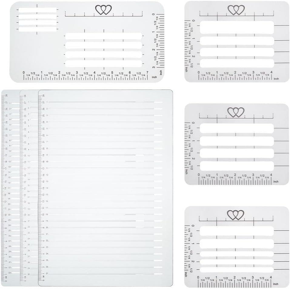 PLIGREAT 7 Pcs Straight Line Stencil Templates Set, Line Drawing Stencil Scale Writing Ruler Calligraphy Lettering Guide Template for Students Architect Ruled Paper Journaling Scrapbooking Tools