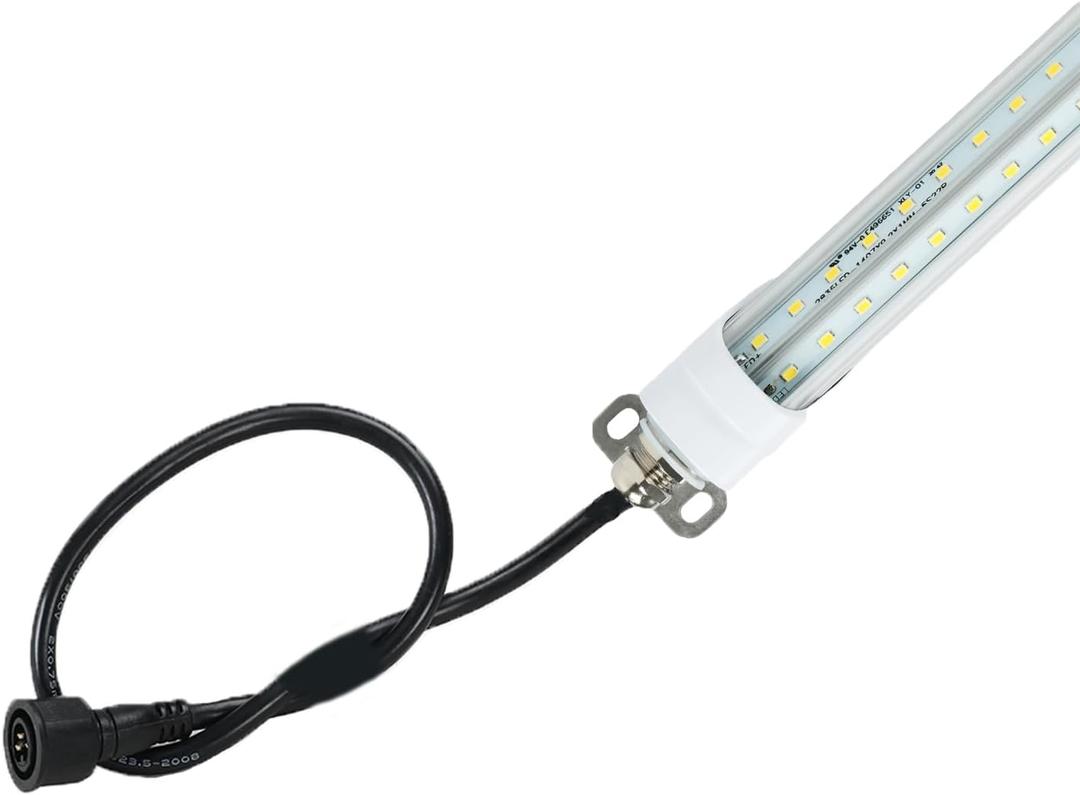 4FT T8 LED Refrigerator Tube Light 18W 2520Lm, 5000K Daylight White Non-Dimmable LED Cooler or Freezer Lights Clear Lens for Fridge, Supermarkets Freezer, Black Wire, UL Listed, 1 Pack