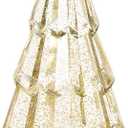 Sparkle Goldtone Christmas Tree Lighted 13.75 inch Acrylic Decorative Tabletop Figurine