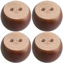 Pack of 4 Walnut Furniture Legs Round Bun Feet 2" Tall Wood Sofa Legs Replacement Legs for Cabinet Couch Chair Dresser