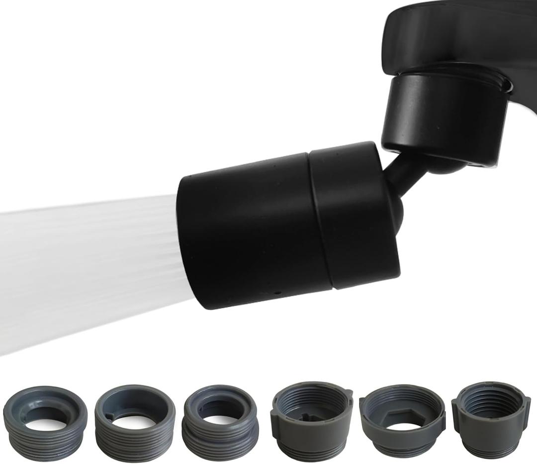 Rotating Faucet Aerator Extender,Nozzle Faucet Adapters, Universal Splash Filter Kitchen Tap Extension, Kitchen and Bathroom Sink Faucet Replacement (Matte Black 80)