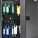 Uniclife 60 Position Key Cabinet with Combination Lock Resettable Black Digital Security Storage Box Steel Key Organizer with Colorful Large Key Tag Labels Stickers and Hooks