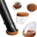 Ezprotekt Chair Leg Floor Protectors 16 Pcs, Silicone Covers Felt Furniture Pads for Hardwood Floors, Chair Leg Caps for Tilted Legs (15-25), Anti-Scratch and Reduce Noise Small Fit (0.55"-0.8")
