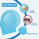210-Piece Disposable Light Blue Paper Plates Party Supplies - Party Plates, Cups, And Napkins Sets, Light Blue Plastic Silverware, Serves 30 People