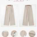 EVALESS Women's Wide Leg Pants High Waisted Business Work Casual Trousers 2026 Summer Comfy Palazzo Pants with Pockets (Purple, L)