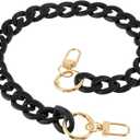 Black Bag Chains Purse Strap Acrylic Handbag Chain Adjustable Handbag Shoulder Strap Replacement, DIY Craft Short Bag Handle for Clutch Purse, Shoulder Bags 17.7" Length