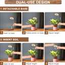 Aokrean Grow Light, 48 LEDs Full Spectrum Plant Lights for Indoor Growing, Height Adjustable Wood Grain Plant Grow Light with Base, 3 Optional Spectrums, Auto Timer 6/12/16Hrs, 5 Brightness