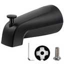 Enhon Slip on Tub Spout with Diverter, Compatible with American Standard 8888026.002 Tub Spout, Bathroom Bathtub Faucet, Fits 1/2 Copper Water Tube(5/8 Dia), 5/32 Hex Wrench(Matte Black,1)