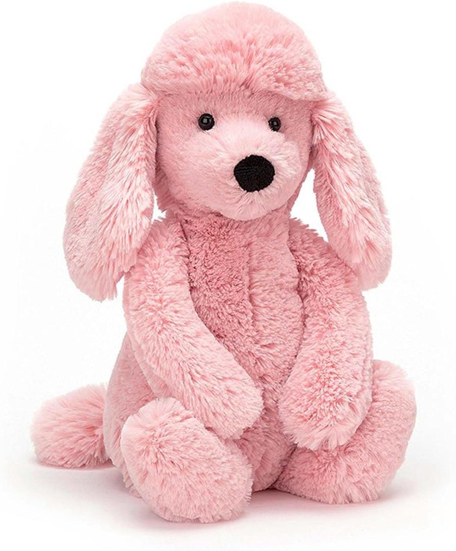 Plush Poodle Puppy Stuffed Animals Toys Pink Dog Dolls Gifts for Kids Boys Girls 12 Inches
