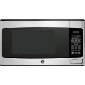 GE Countertop Microwave Oven, Compact 1.1 Cubic Ft., 950-watt Capacity, 6 Auto Cooking Settings, Child-Lock Technology, Kitchen Essentials for The Countertop, Dorm Room or Apartment, Stainless Steel 