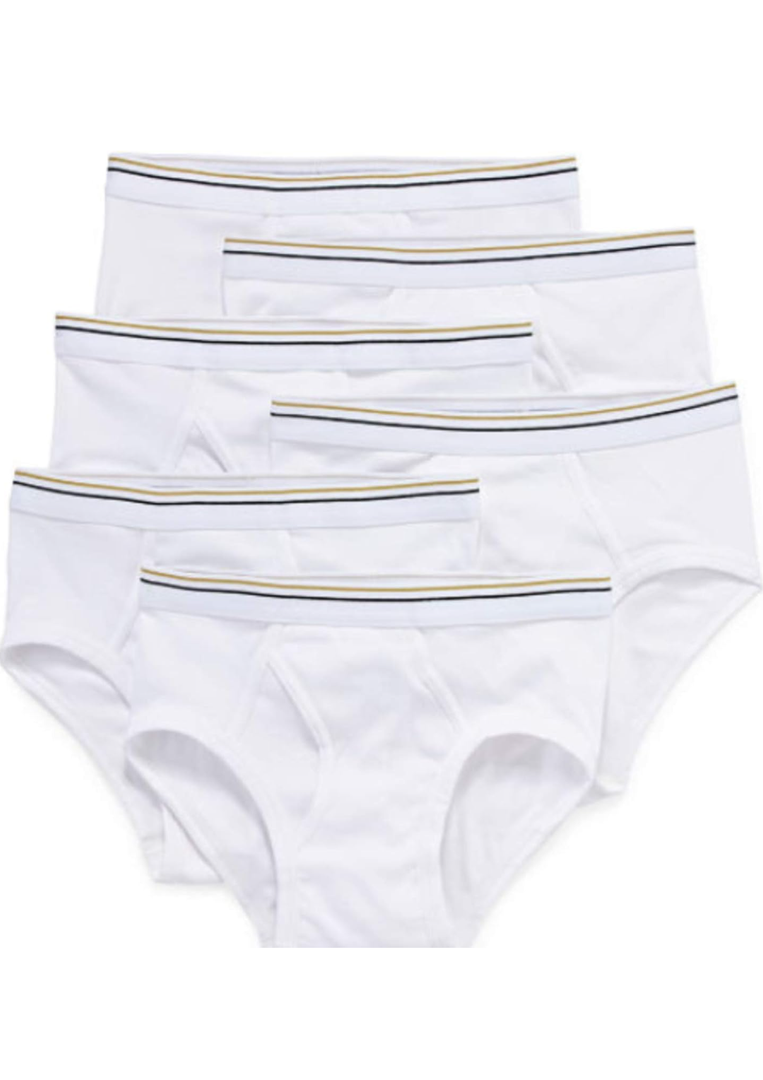 Stafford 6 Pack 100% Cotton Low-Rise Briefs White, L