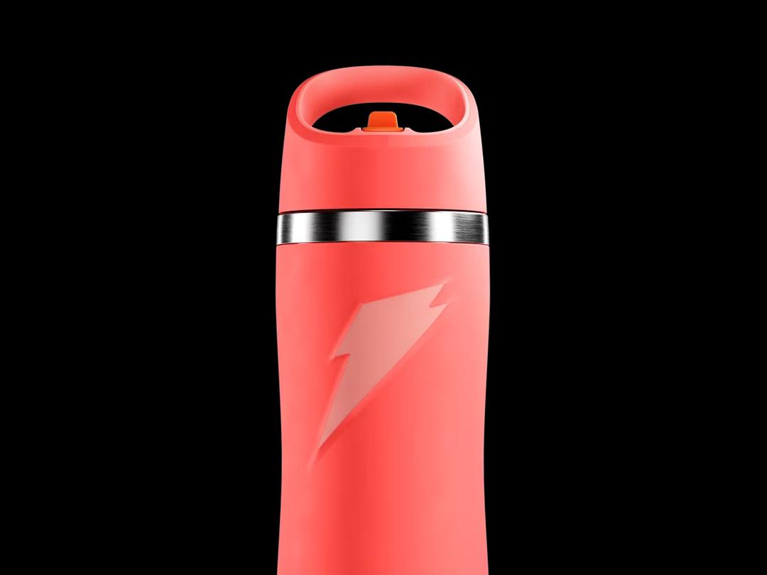 Bundle of Gatorade 'Overtime' 22oz Stainless Steel Water Bottle, Straw Cap, Coral 20 Fl Oz