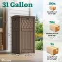 YITAHOME Package Delivery Box with Lift-Out Bag, 31 Gallon Waterproof Parcel Drop Box with Sign, Resin Porch Package Container for Curbside& Outdoor Use, Dark Brown