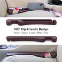 Car Seat Gap Filler Set of 2, 3IN1 Seat Side Gap Filler Plug with Storage Slot & Hook Function, Soft Foam Universal Fit Car SUV Truck Fill Gap Between Seats Console OrganizerNarrow Deep Brown