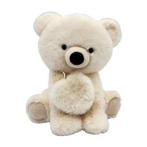 Holiday Home 10-Inch Plush Bear with Keychain - Ivory
