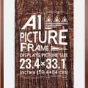 A1 Picture Frame (23.4 x 33.1 inches), Solid Wood Brown Wood Poster Frame-Horizontal and Vertical Wall Hanging for Home, Exhibition, Caffe(Brown)