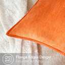 Stellhome Pack of 2, Soft Chenille Soild Throw Pillow Covers Accent Cushion Case Boho Farmhouse Neutral Decorative Pillowcase for Couch Sofa Bedroom Living Room Home Decor 16 x 16 Inch, Orange