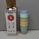 Wheat Straw Cups Set of 6, Unbreakable 20 OZ Reusable Cups, Alternative Plastic Drinking Glasses, Lightweight Tumbler for Kitchen Outdoor, Dishwasher Safe Tumblers & Water Glasses, Multi