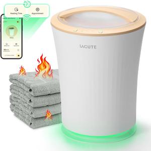 Lagute Towel Warmer for Bathroom, Towel Warmers Bucket with WiFi Control and Time Appointment, Warning Alarm RGB Light
