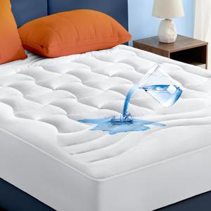 Bedsure Waterproof Mattress Protector Queen Size - Quilted Fitted Waterproof Mattress Pad Topper with 8-21 Inches Deep Pocket, Noiseless Bed Cover Padded, Machine Washable,White, 60x80 Inches