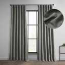 HPD Half Price Drapes - Faux Linen Curtains for Living Room (1 Panel) - 50W X 96L - Textured Room Darkening Curtains for Bedroom 96 Inches Long - Drapes for Home Decor, Blazer Grey