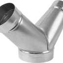 8" Inch 3 Way Metal Duct Splitter. 45 Degree 3 Way Y Shape Connector. Connect Multiple Machines - Dryer and Extractor Hood or Dryer and Dryer in one ducting.