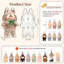 2 x [2-Pack] Clear Protective Cases Compatible with LABUBU Monsters Exciting-with Independent Hanging Kit & Dual Stabilization Tape