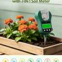 7-in-1 Soil Test Kit, Soil Moisture Meter/pH Meter/Light Intensity/Fertility/Air & Soil Hygrometer Temperature with Large Dual Display for Garden,Lawn, Farm, Indoor Outdoor Plants-OliveGreen