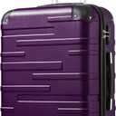 Coolife Luggage Suitcase Carry-on Hardside Travel Luggage TSA Lock Spinner Telescopic Handle (M(24in), purple)