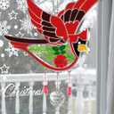 KY&BOSAM Cardinal Suncatcher Had-Painted Staine Glass for Windows Hangings Wind Chimes Pressed Real Flower Wings Glass with Metal Heart Charm Birthday Gifts for Women Mother's Day(A Special Aunt)